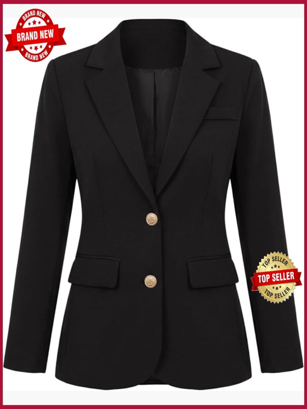 Business Casual Blazer Women Office Suit Jacket Single Breasted Work